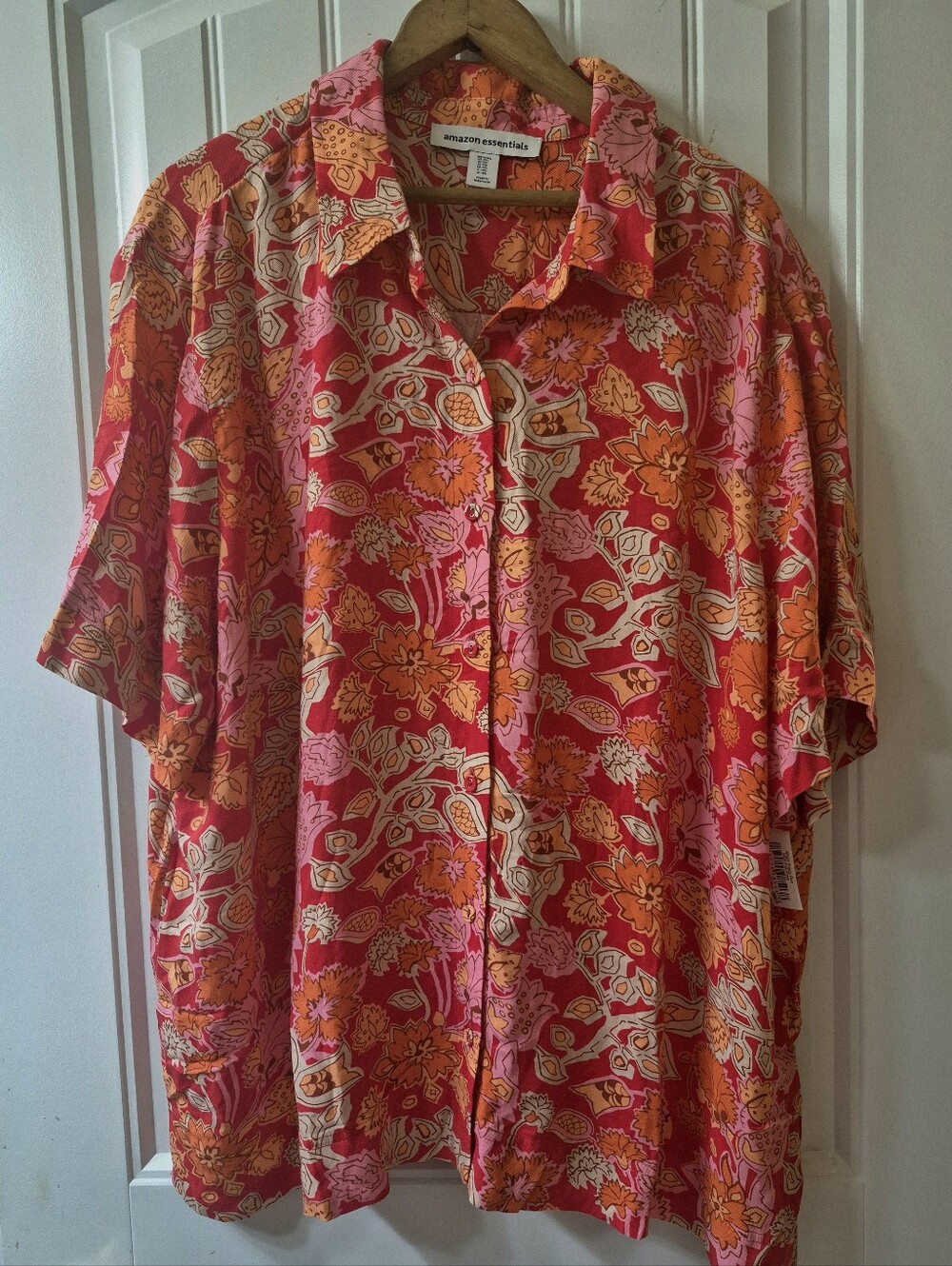 Amazon Essentials Women's Relaxed Fit Button-Down Shirt Size XXL New With Tags